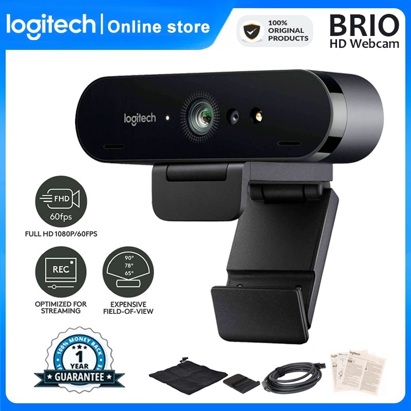 Jual Webcam Logitech Brio 1080P Camera Ultra Hd Pro 4K / Webcam Pc / Kamera Komputer Laptop Indonesia|Shopee Indonesia