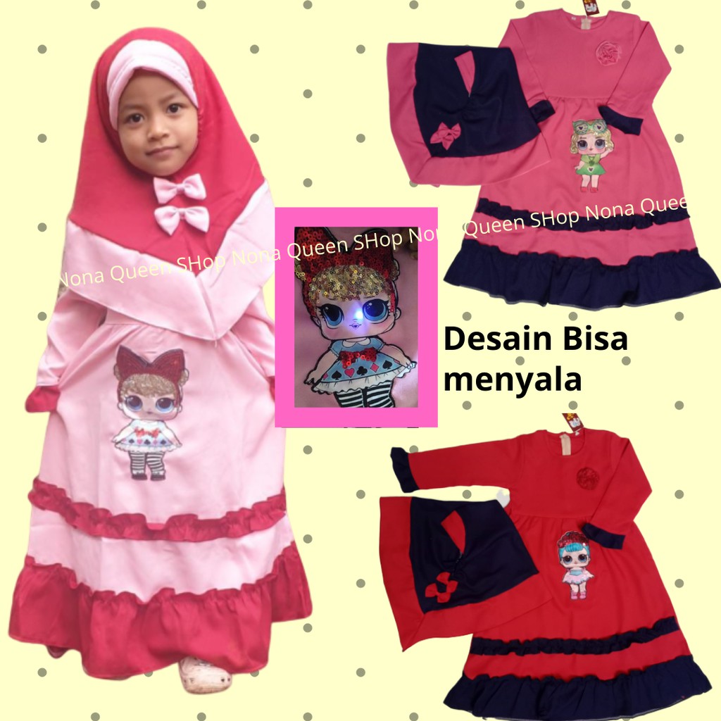 Jual Model Gamis balita terbaru usia 3 thn + HIJAB baju muslim anak