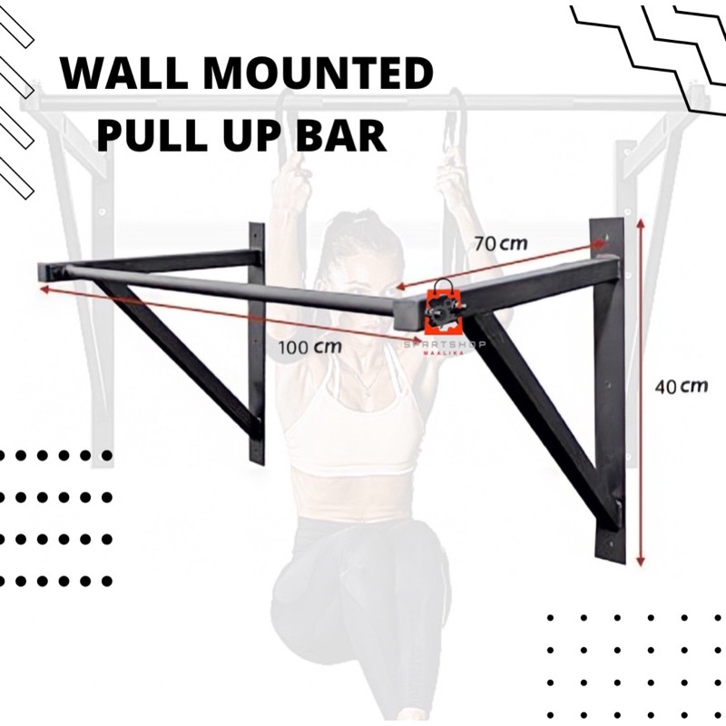 Jual Wall Mounted Pull Up Bar Dinding Rumahan / Chin Up / Muscle Up Alat Fitnes Gym Rumah | Shopee Indonesia