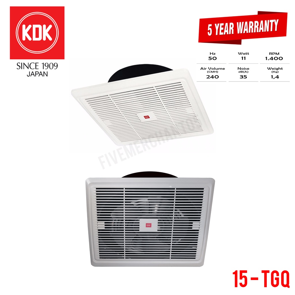Jual Exhaust Fan KDK 15 TGQ 6" Ceiling Fan KDK Plafon KDK 15TGQ Hexos