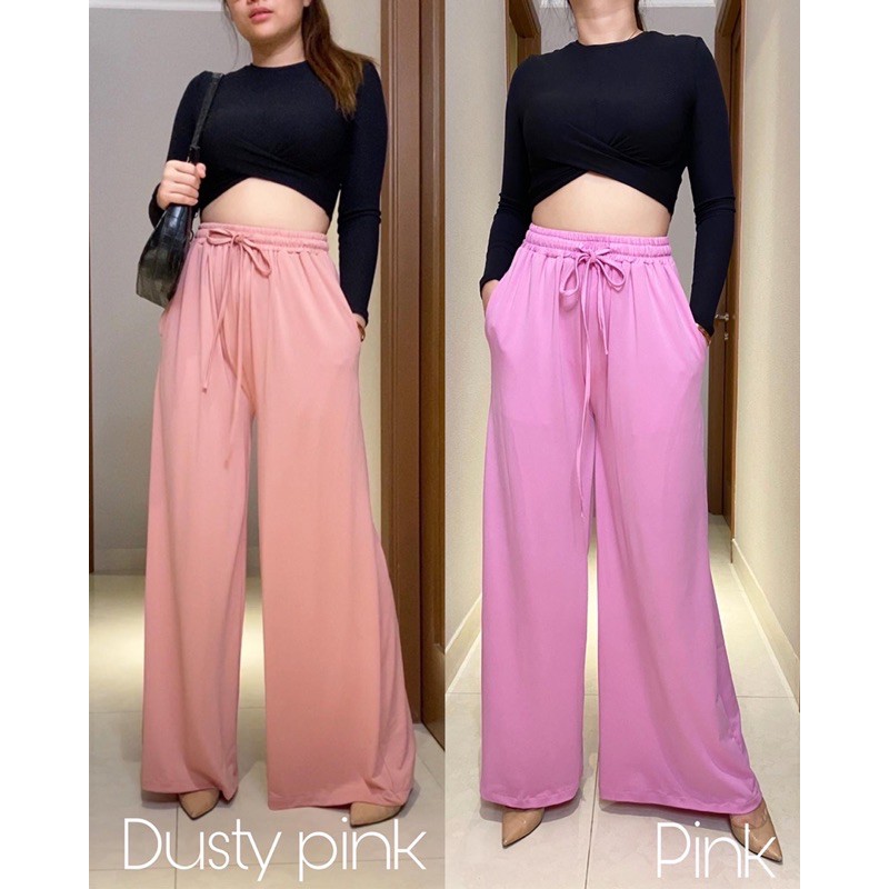 537 // celana bahan highwaist fashion wanita Shopee Indonesia