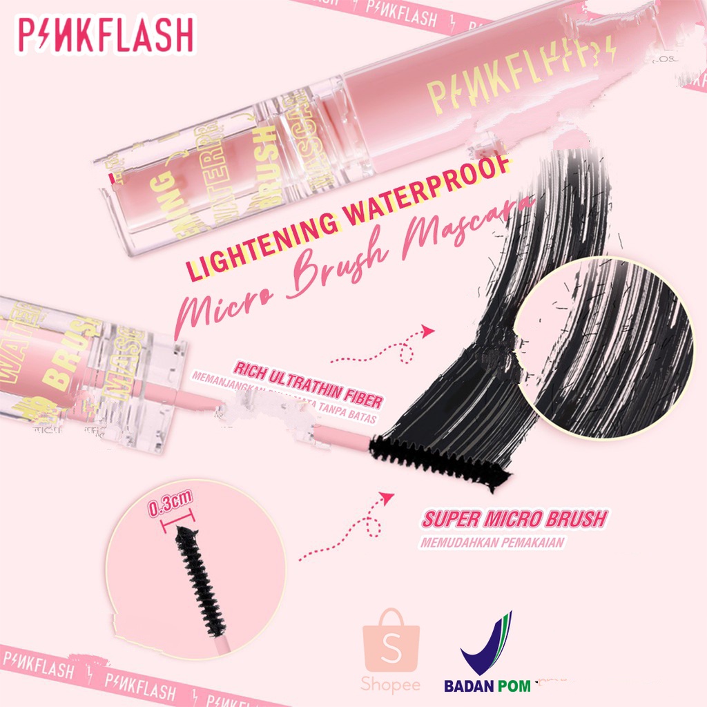 Jual PINKFLASH Lengthening Waterproof Micro Brush Mascara Black