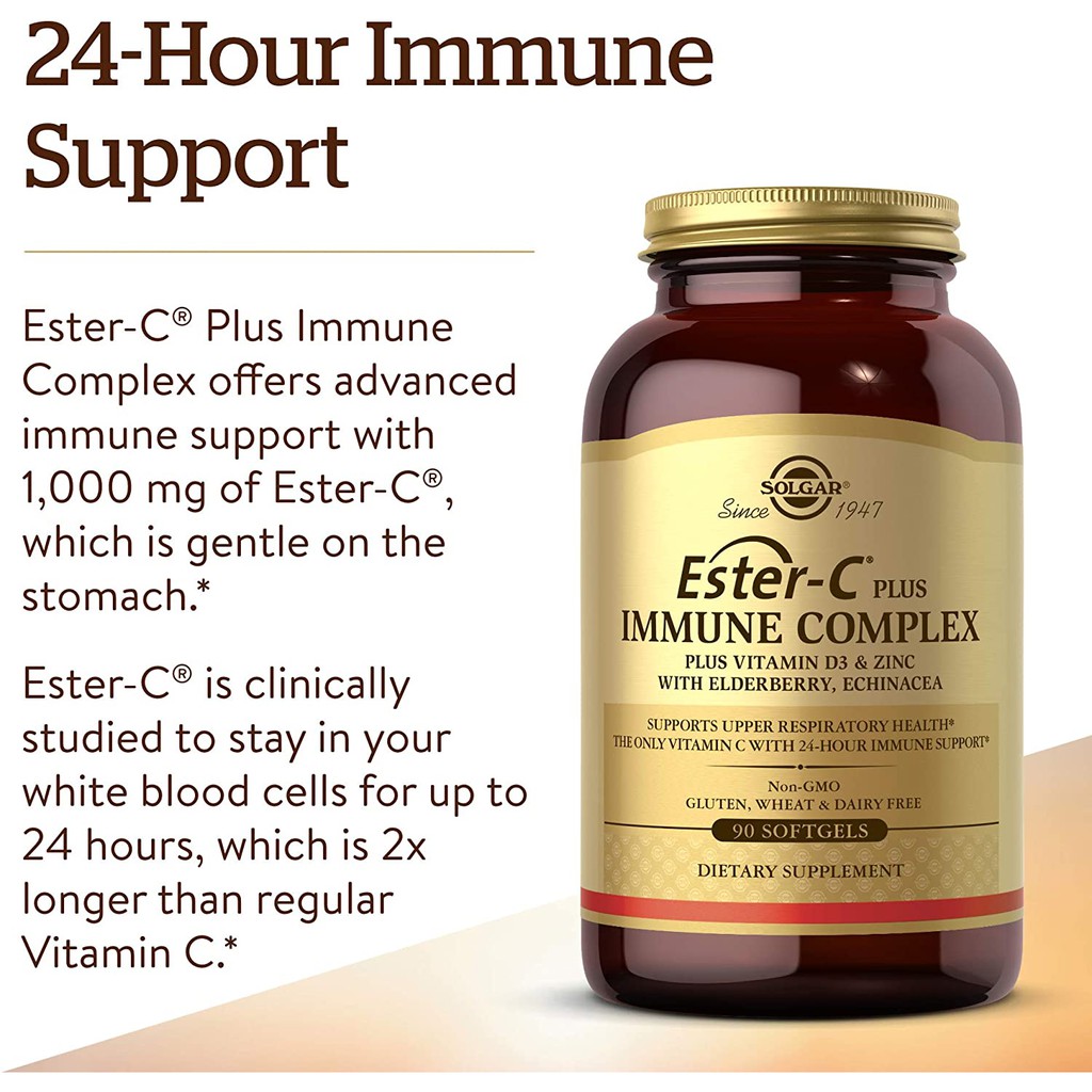 Jual Solgar Ester-C Immune Complex +D3,Zinc,Elderberry& Echinacea 90 Softgels | Shopee Indonesia