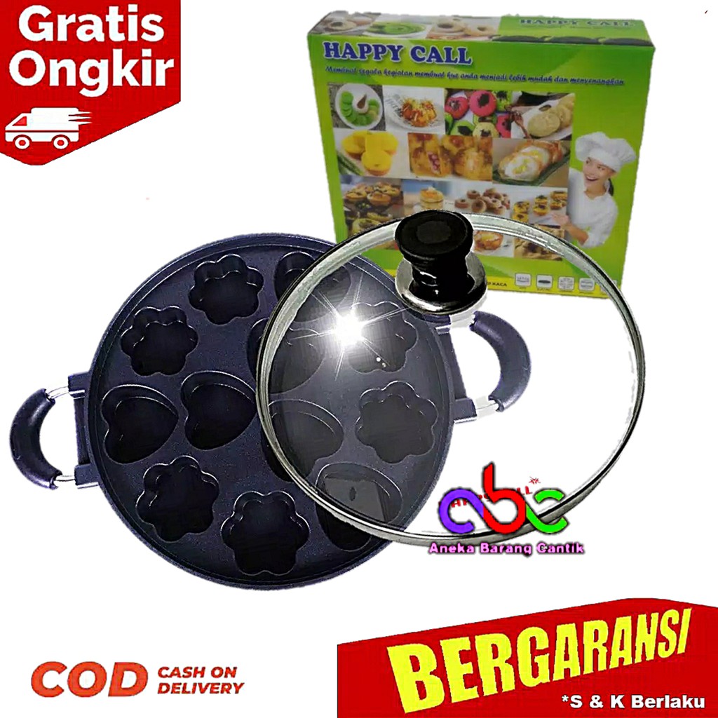 HAPPY CALL Cetakan Kue 12 Lubang Teflon Kue Cubit Mini