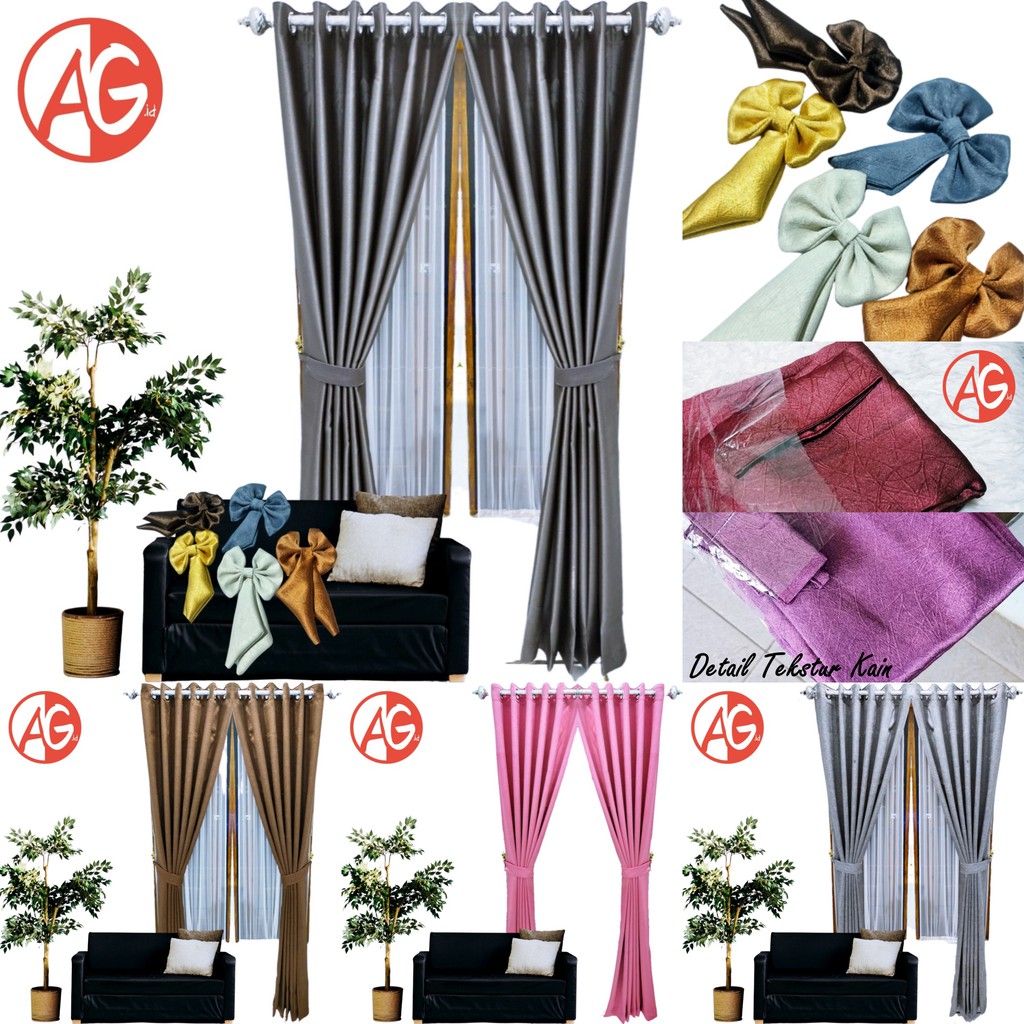DIJAMIN ORI Gorden Blackout Polos Import Smokring SIlver L140cm
