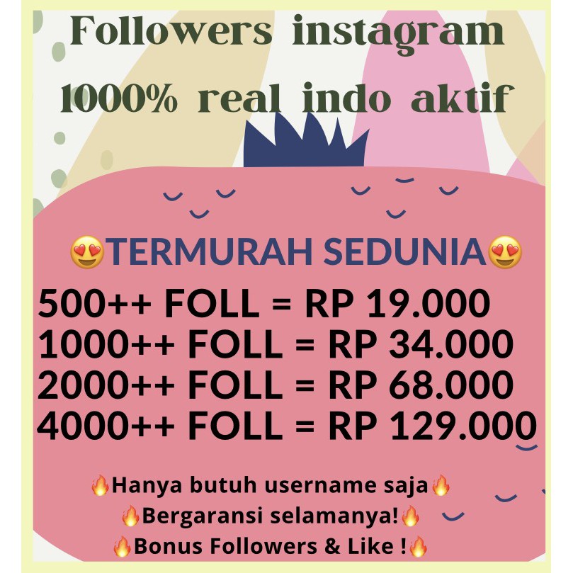 Jual Followers instagram indonesia FOLLOWERS IG REAL AKTIF LAYANAN AKUN