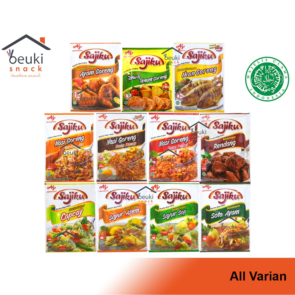 VARIAN Sajiku Bumbu Instan Praktis Ajinomoto Halal MUI Shopee Indonesia