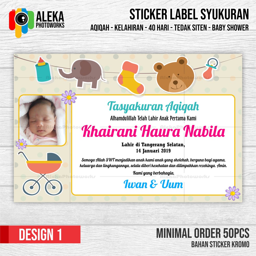 Sticker Label Syukuran Kelahiran - Aqiqah - 40Hari - Tedak Siten - Baby  Shower | Shopee Indonesia