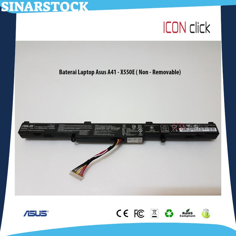 Jual Baterai Laptop Asus X450J, X550d Non Removeable / Tanam Shopee