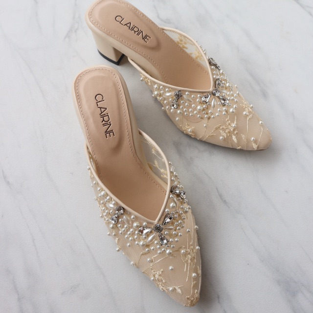 Wedding shoes , sepatu payet , sepatu nikahan, viola mules