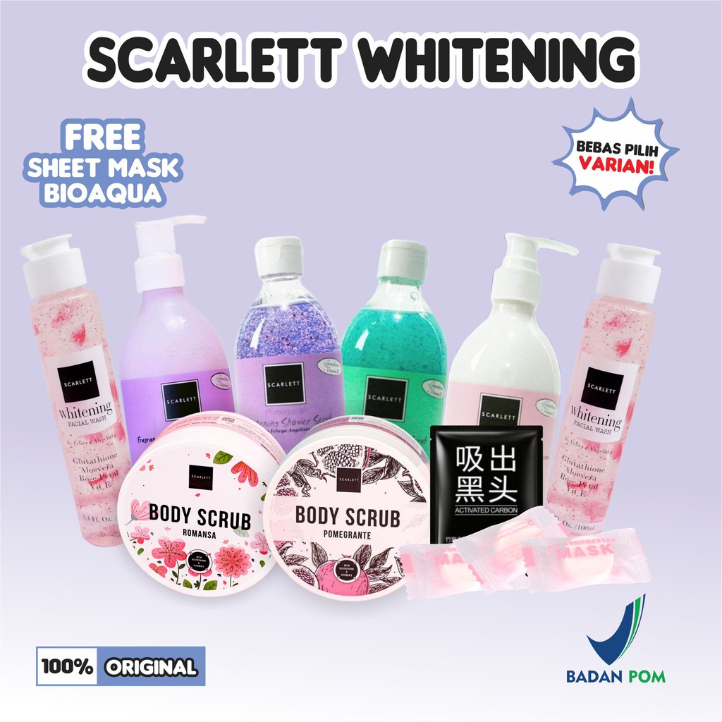 SCARLETT WHITENING [Lgsg Kirim] ORIGINAL HAND BODY LOTION SHOWER SCRUB