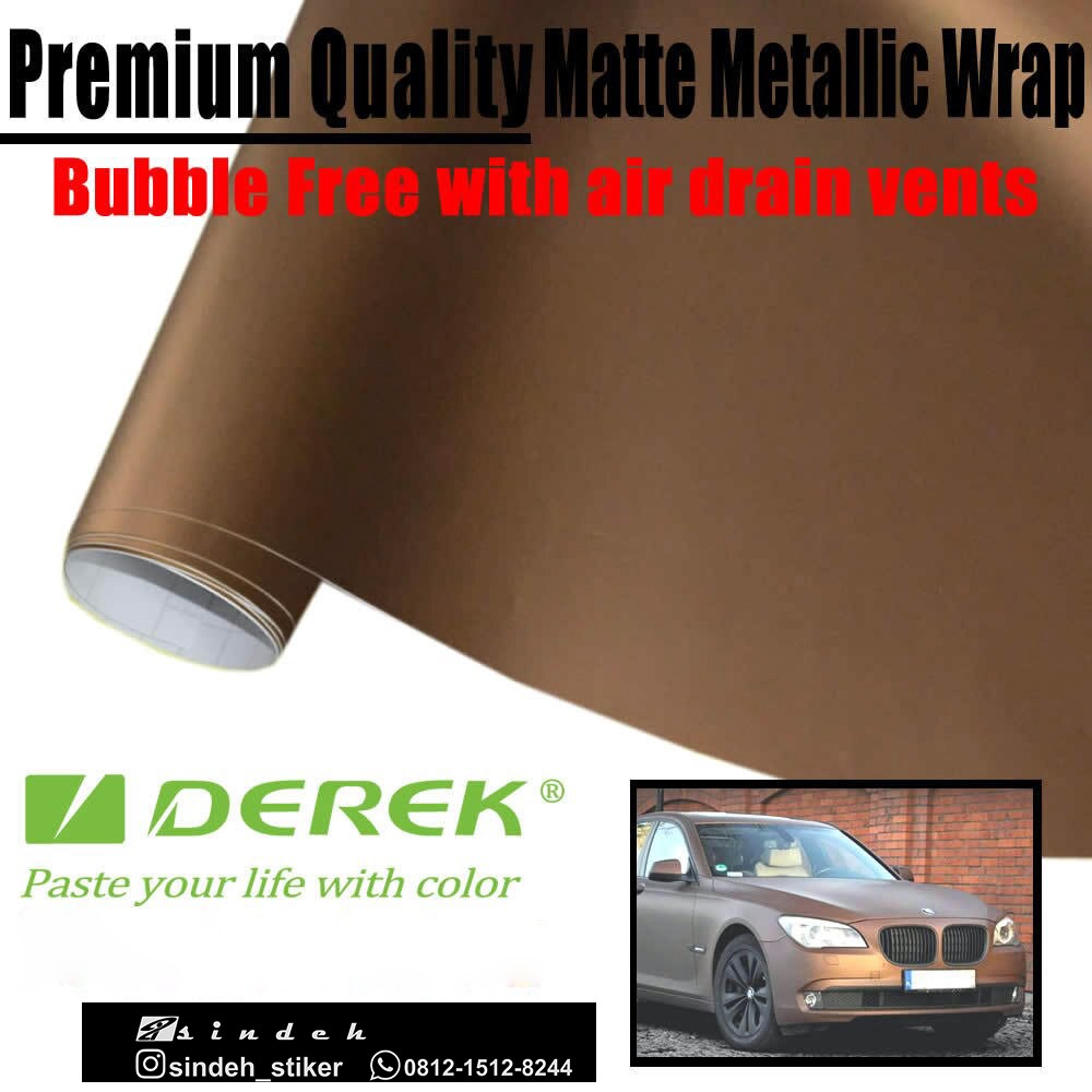 Jual Sticker Chrome Matte Merk Derek Warna Brown Coklat Doff Metallic Stiker Mobil Wrap Keren Mewah | Shopee Indonesia