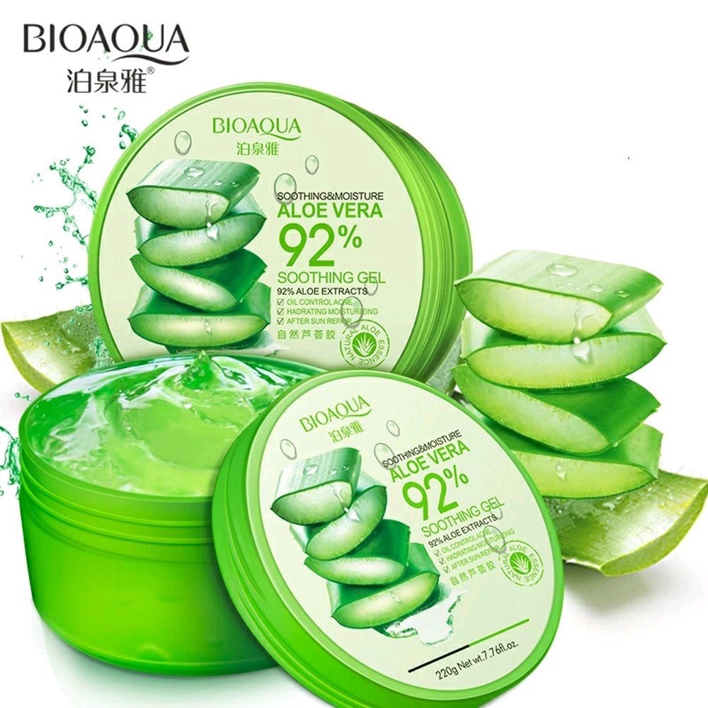 COD ➡ BIOAQUA MASK / BIOAQUA ALOE VERA GEL LIDAH BUAYA SOOTHING AND  MOISTURE 92 PERSEN 220 | Shopee Indonesia