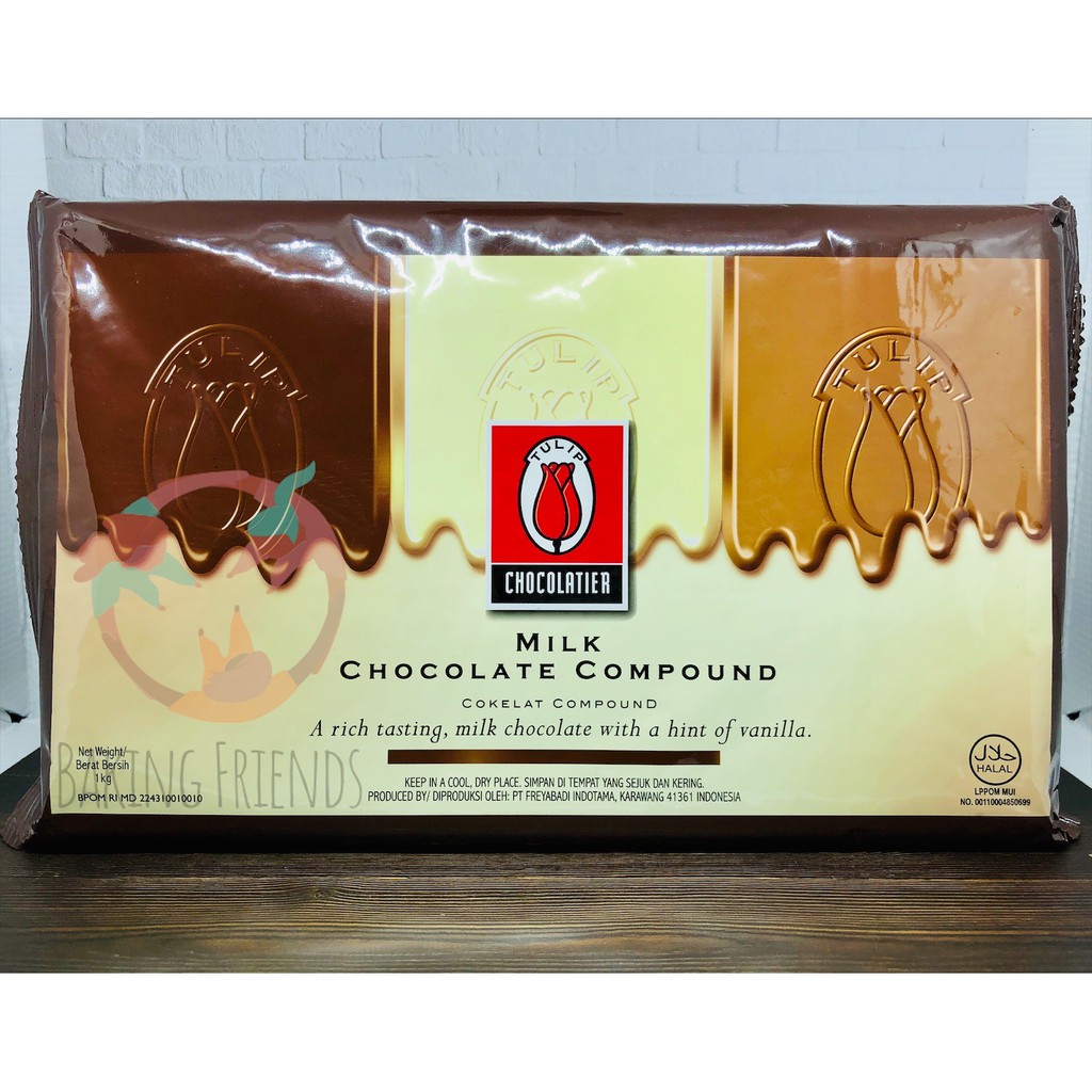 Jual Tulip Milk Chocolate Compound 1Kg/Cokelat Batangan/Coklat Blok/Block 1 Kg | Shopee Indonesia