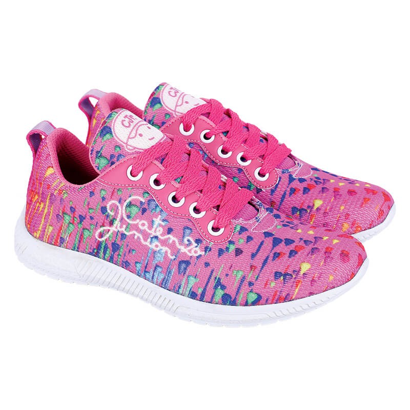 Sepatu Anak Perempuan Sneakers Kets Sporty Olahraga SD Canvas Pink