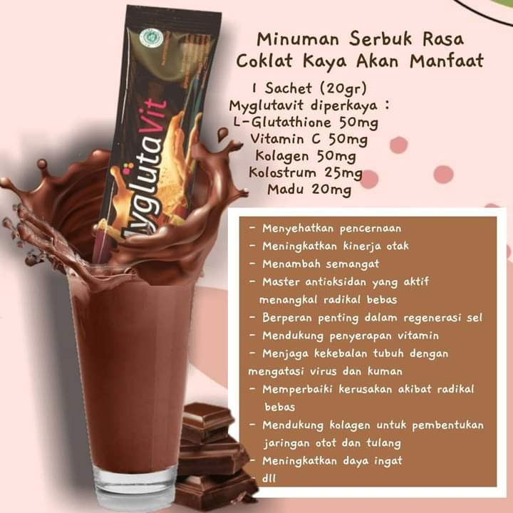 Jual Myglutavit Coklat (Glutathione, Kolagen, Vitc, Kolostrum, Dan Madu) | Shopee Indonesia