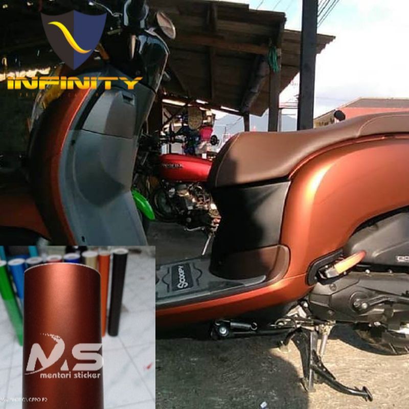 Jual Stiker Skotlet Infinity Coklat/Skotlet Motor/Stiker Brown Metalik Doff | Shopee Indonesia
