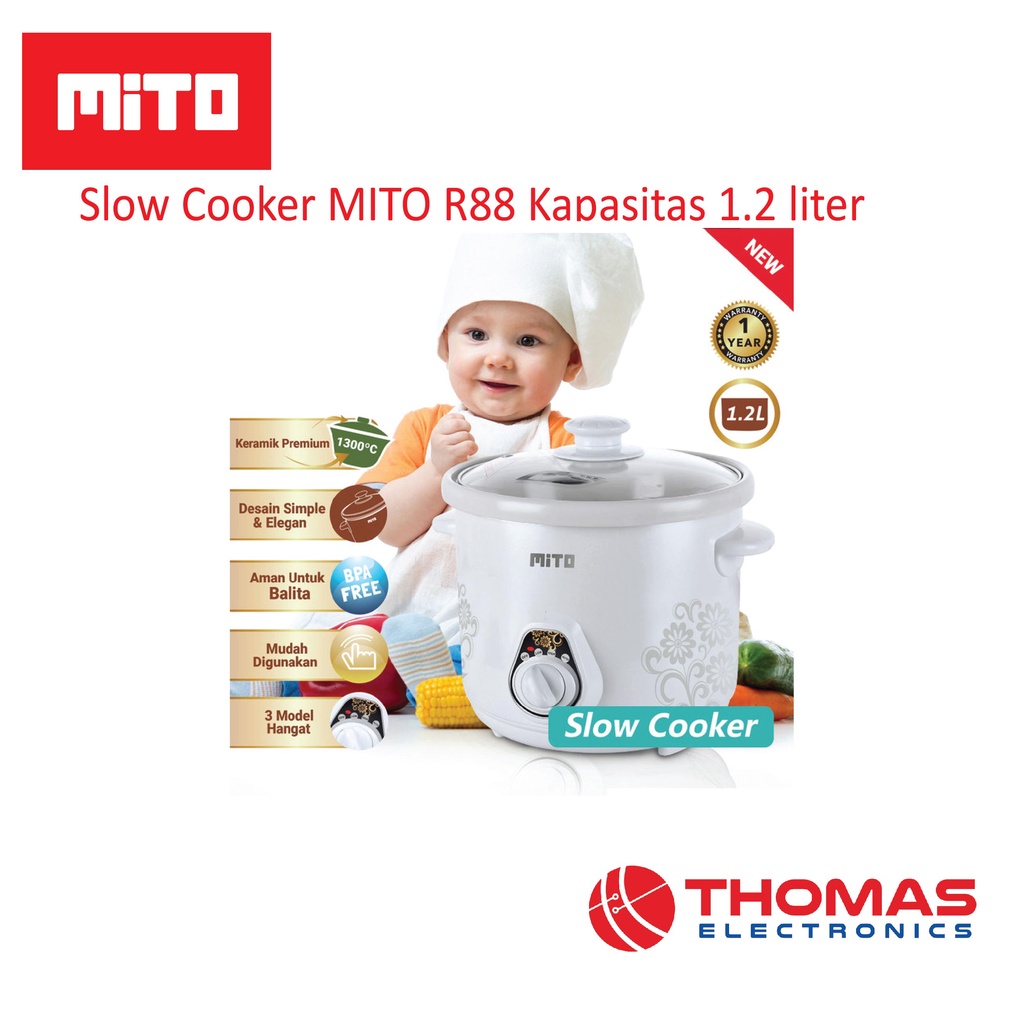 Jual Mito Baby Cooker R88 Slow Cooker Mini Mito Kapasitas 1.2 Liter