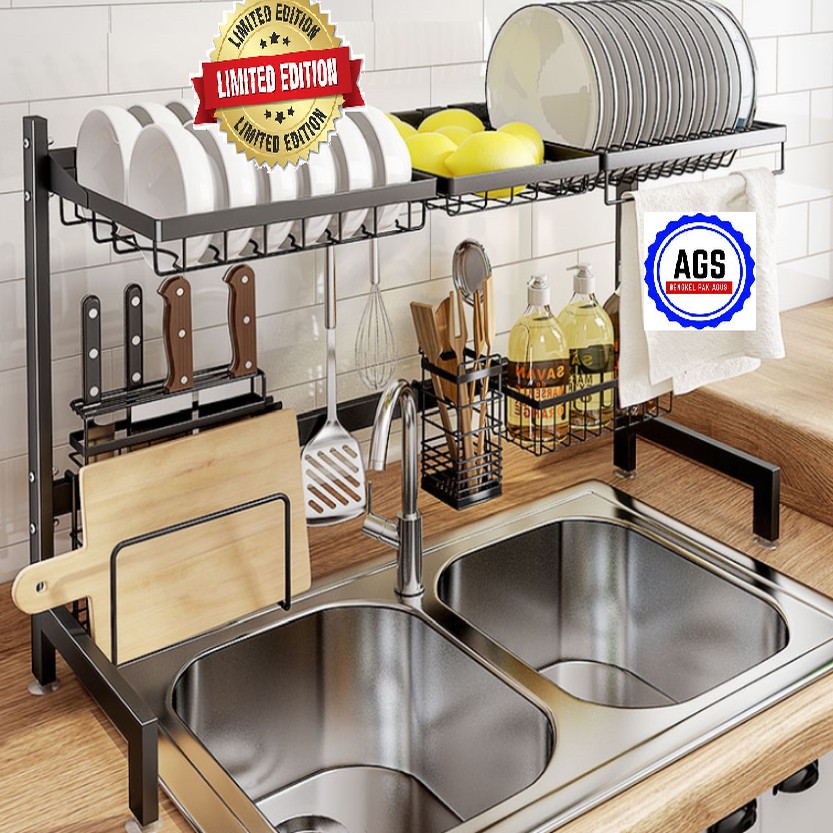Jual Rak Piring Stainless 120cm Rak Piring di atas wastafel Rak Dapur(03)