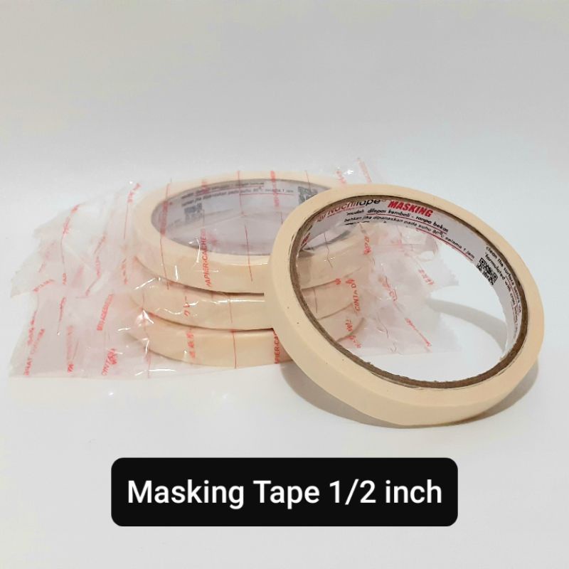 Jual lakban kertas 0.5 inch isolasi kertas masking tape kertas 12mm