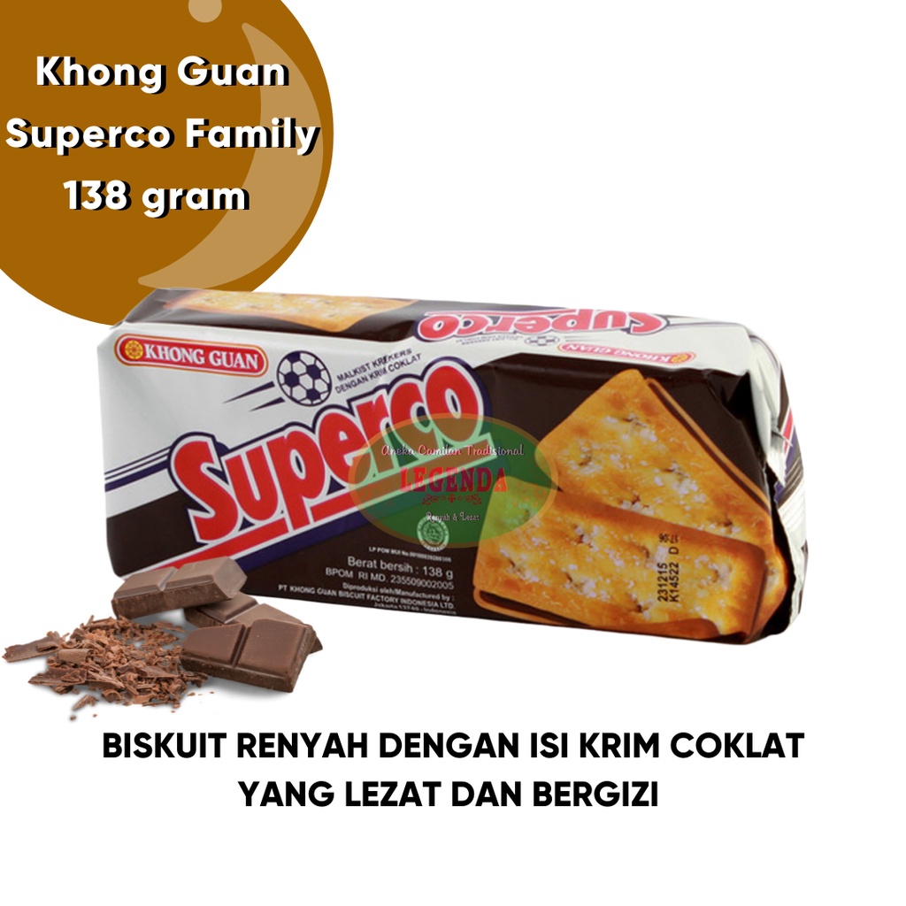 Jual Khong Guan Superco Chocolate 138 Gram Biskuit Krim Cokelat Coklat Enak Bergizi | Shopee Indonesia