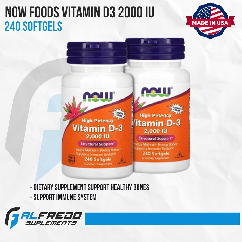 Jual Now Foods Vitamin D3 2000 IU 240 Softgels For Immunity Now D3