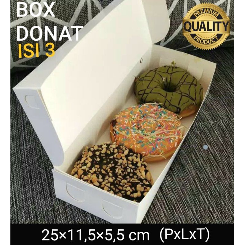 DUS DONAT 25x11,5x5,5 / DUS DONAT ISI 3 / PACKING Shopee Indonesia