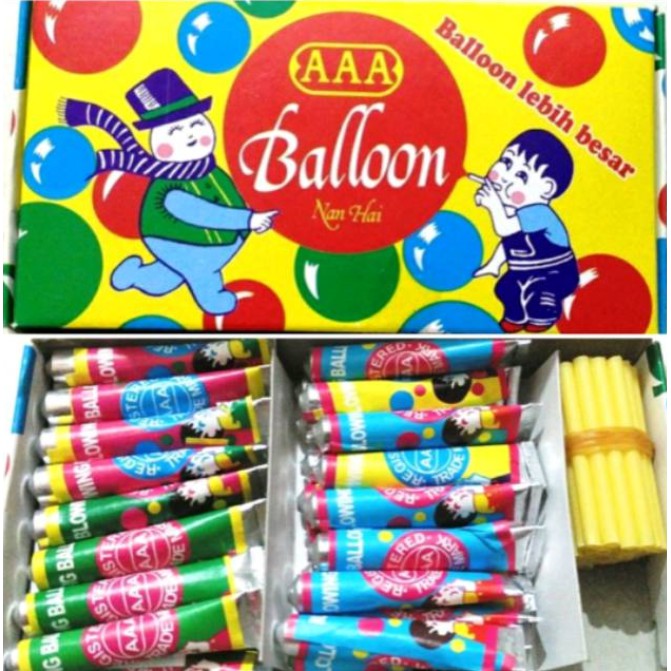 Jual Balon Tiup Aaa Original Balloon Permainan Jadul Isi 32 Pcs | Shopee Indonesia