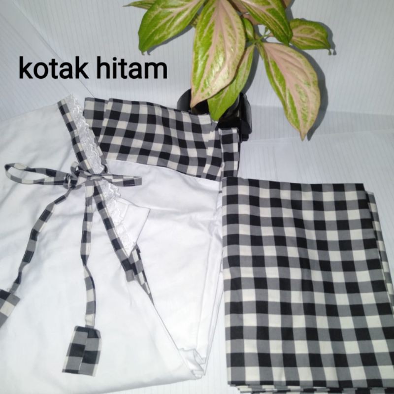 Jual mukena santri motif kotak kotak polkadot/imamah Gontor/santri