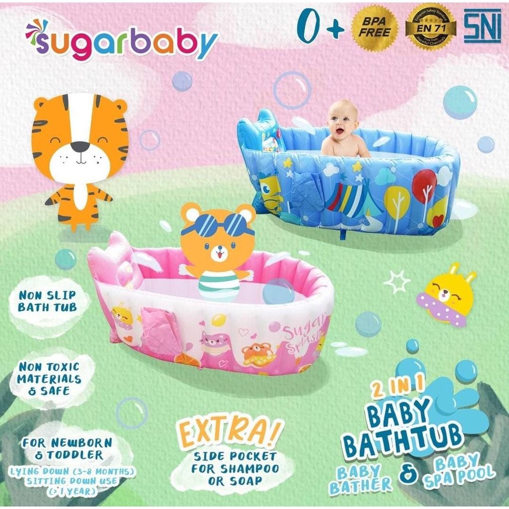 Jual Sugar Baby 2in1 Baby Bath Tub / Bathtub Bak Mandi Karet Bayi