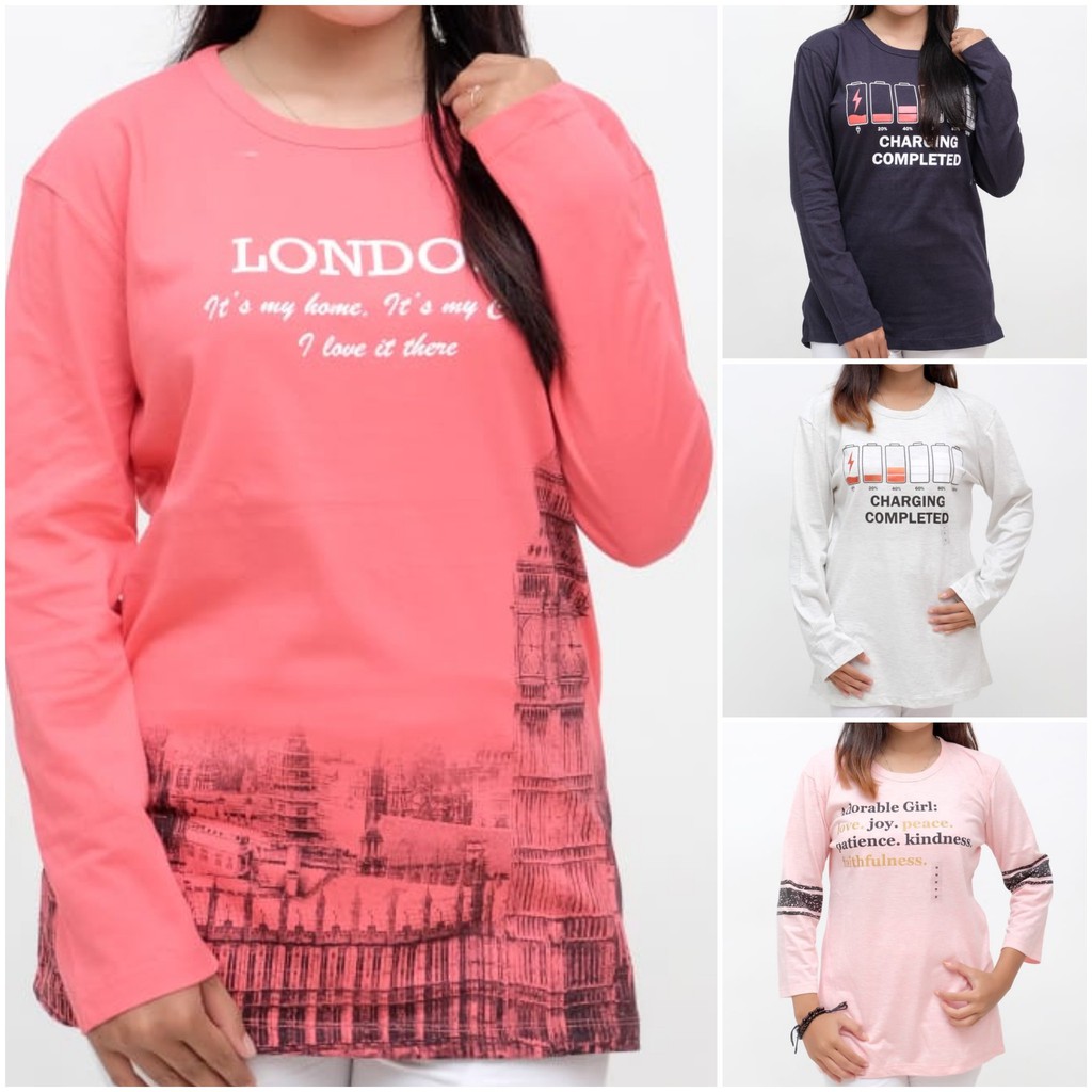 Kaos Lengan Panjang Wanita Di Matahari Desain Kaos Menarik