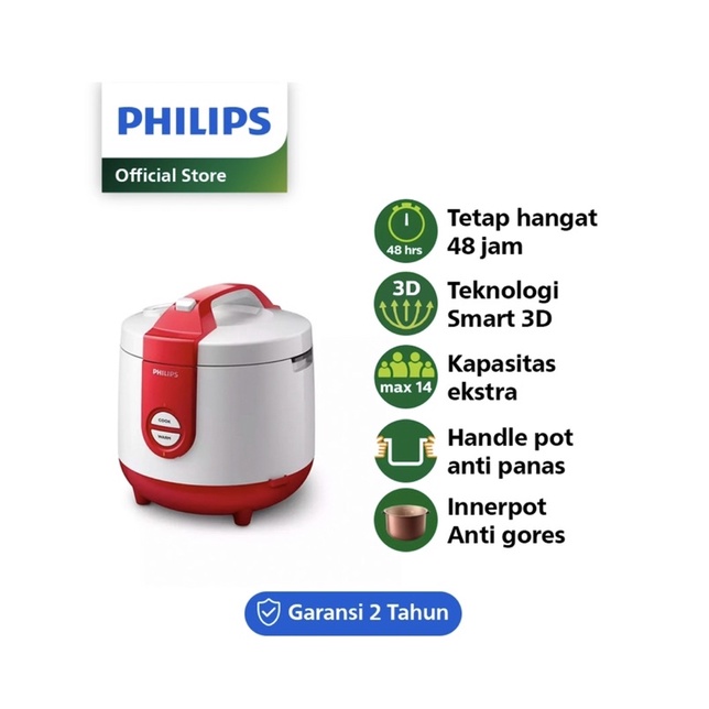 Jual RICE COOKER PHILIPS HD 3119 (MERAH/HIJAU) Shopee Indonesia
