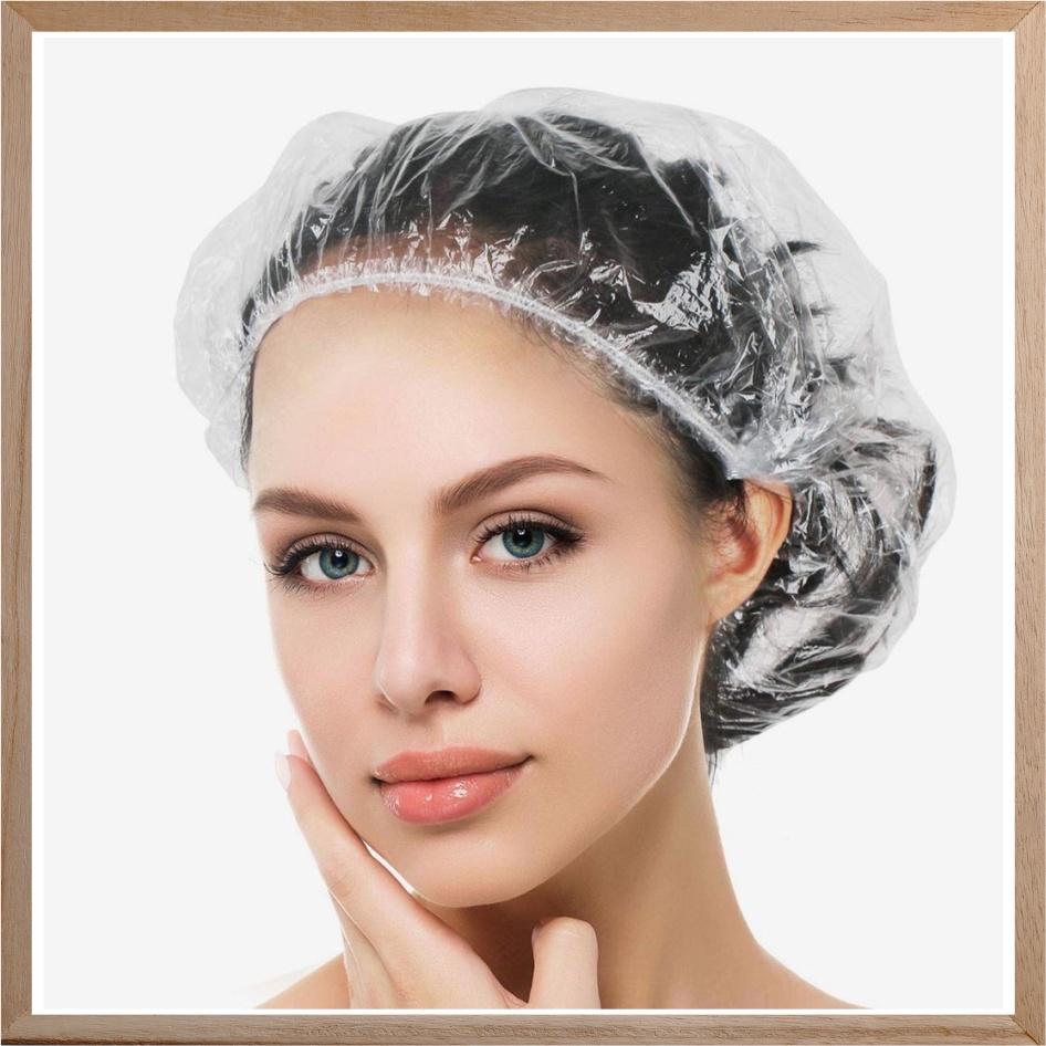 Jual Shower cap untuk hotel, salon,SPA / penutup kepala untuk mandi