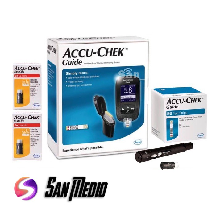 Jual Alat Cek Gula Darah Accu Chek Guide/ Alat Ukur Gula Darah Guide/ Tes Gula Darah Guide/ Obat Diabetes Indonesia|Shopee Indonesia