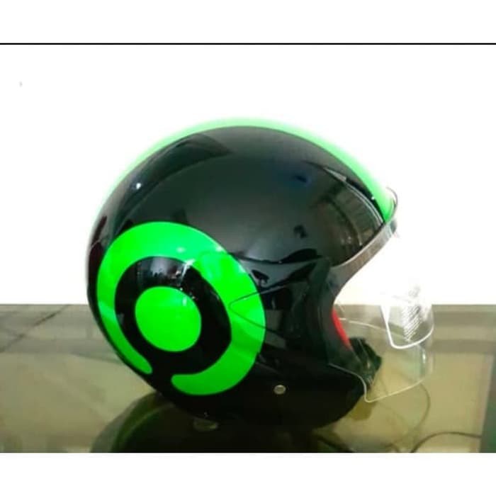 Helm standar SNI GOJEK logo baru kaca bening Shopee Indonesia