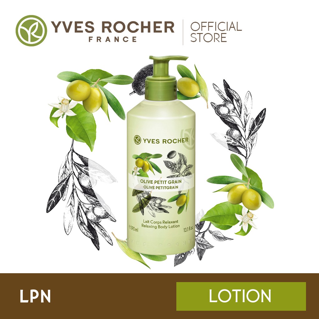 Yves Rocher Relaxing Body Lotion Olive Petitgrain 390 ml Shopee Indonesia