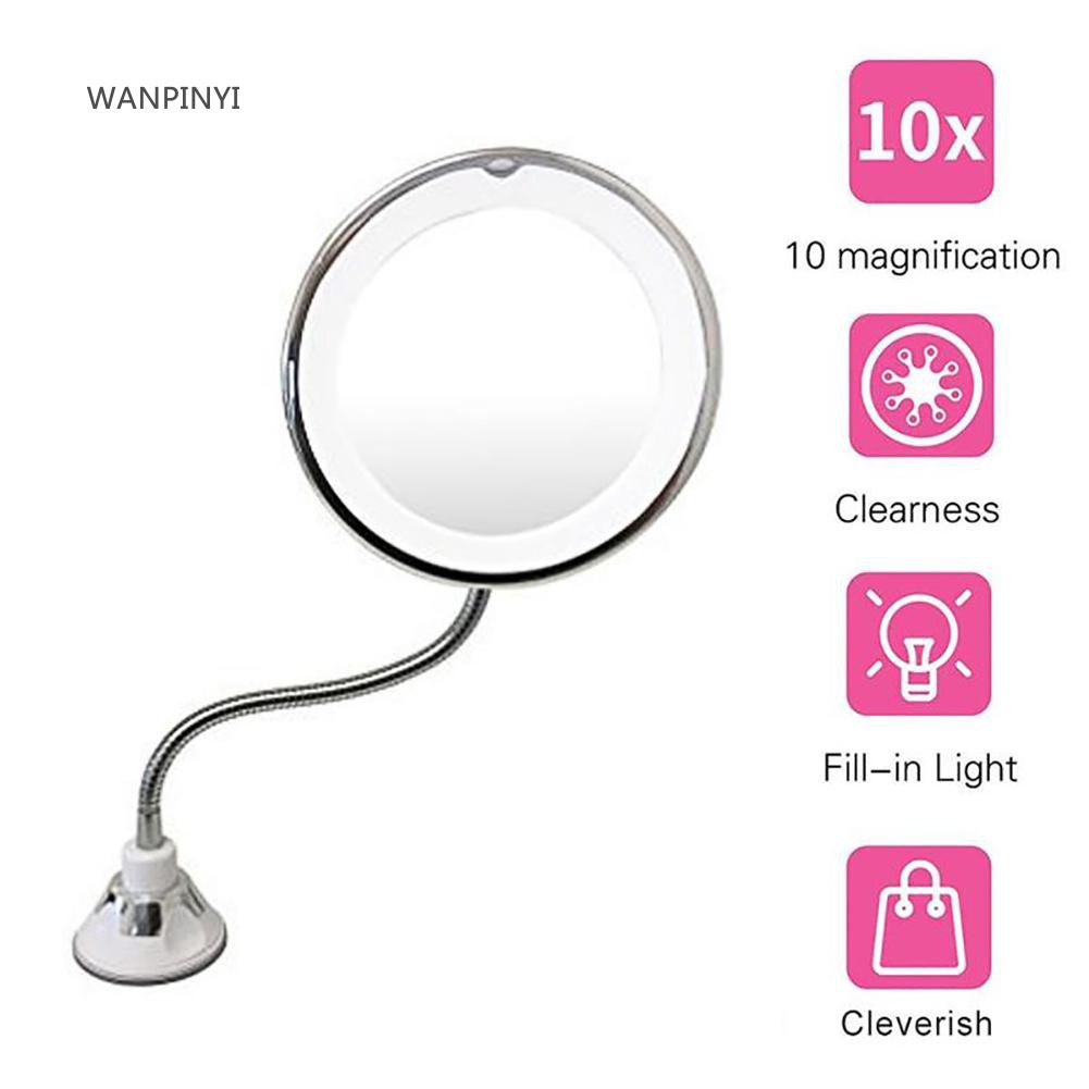 Jual Cod 10X Cermin Kaca Pembesar Fleksibel Rotasi 360 Derajat Dengan Lampu Led | Shopee Indonesia