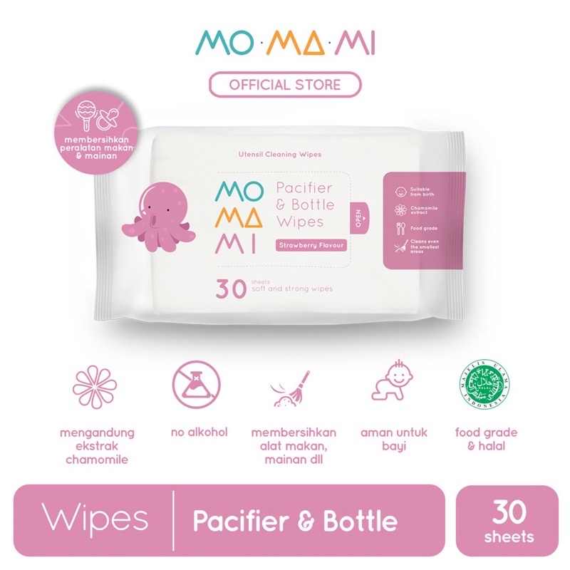 Jual Momami Baby Pacifier & Bottle Wipes Tisu Basah Dot & Botol Bayi