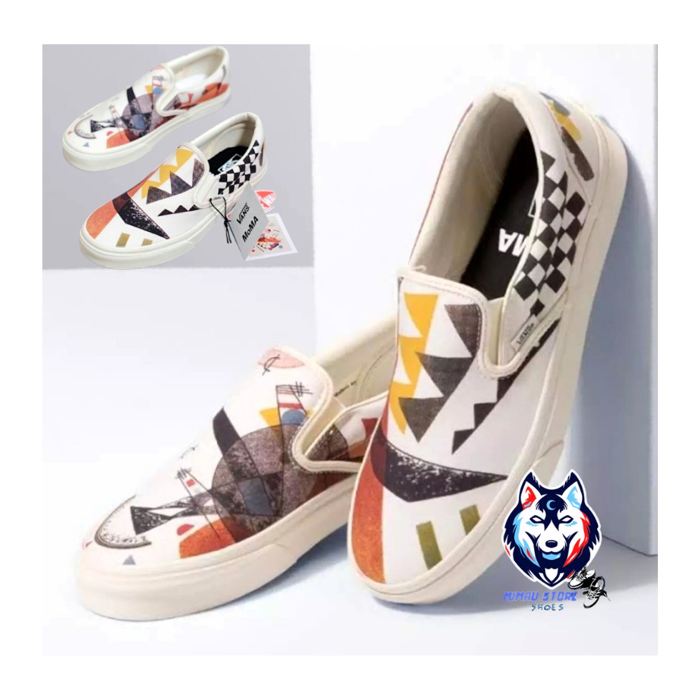 SEPATU VANS SLIP ON MOMA CASUAL WANITA TERBARU SNEAKERS SLOP VANS SLIP