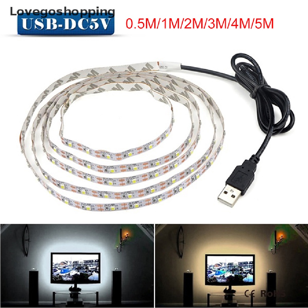 Jual Lovegoshopping 5V Tv Led Backlight Usb Led Strip Light Decor Lamp Tape Tv Background Lighting Id Indonesia|Shopee Indonesia