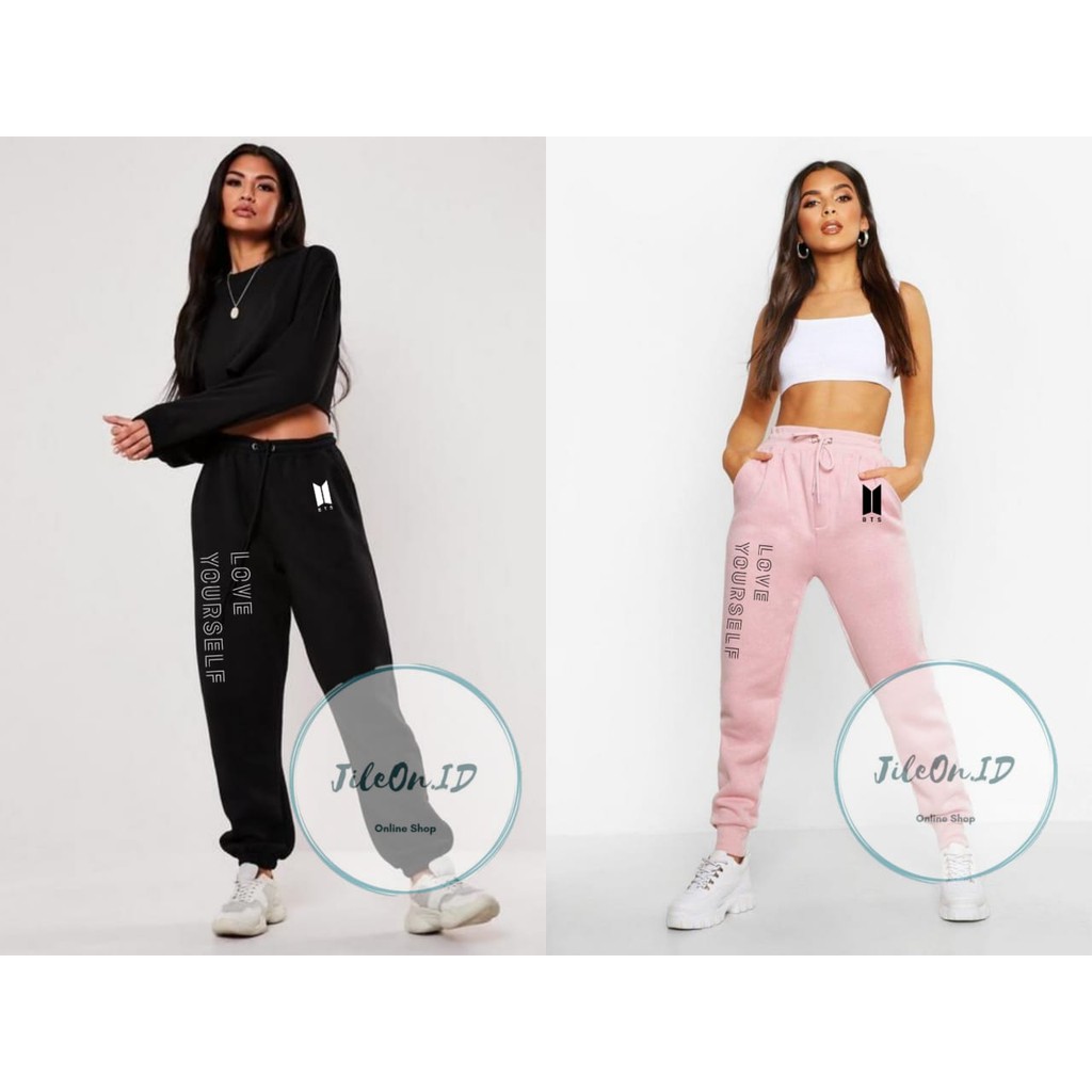 CELANA JOGGER CELANA BTS BT21 LOVE YOURSELF BANGTAN V JUNGKOOK JIMIN