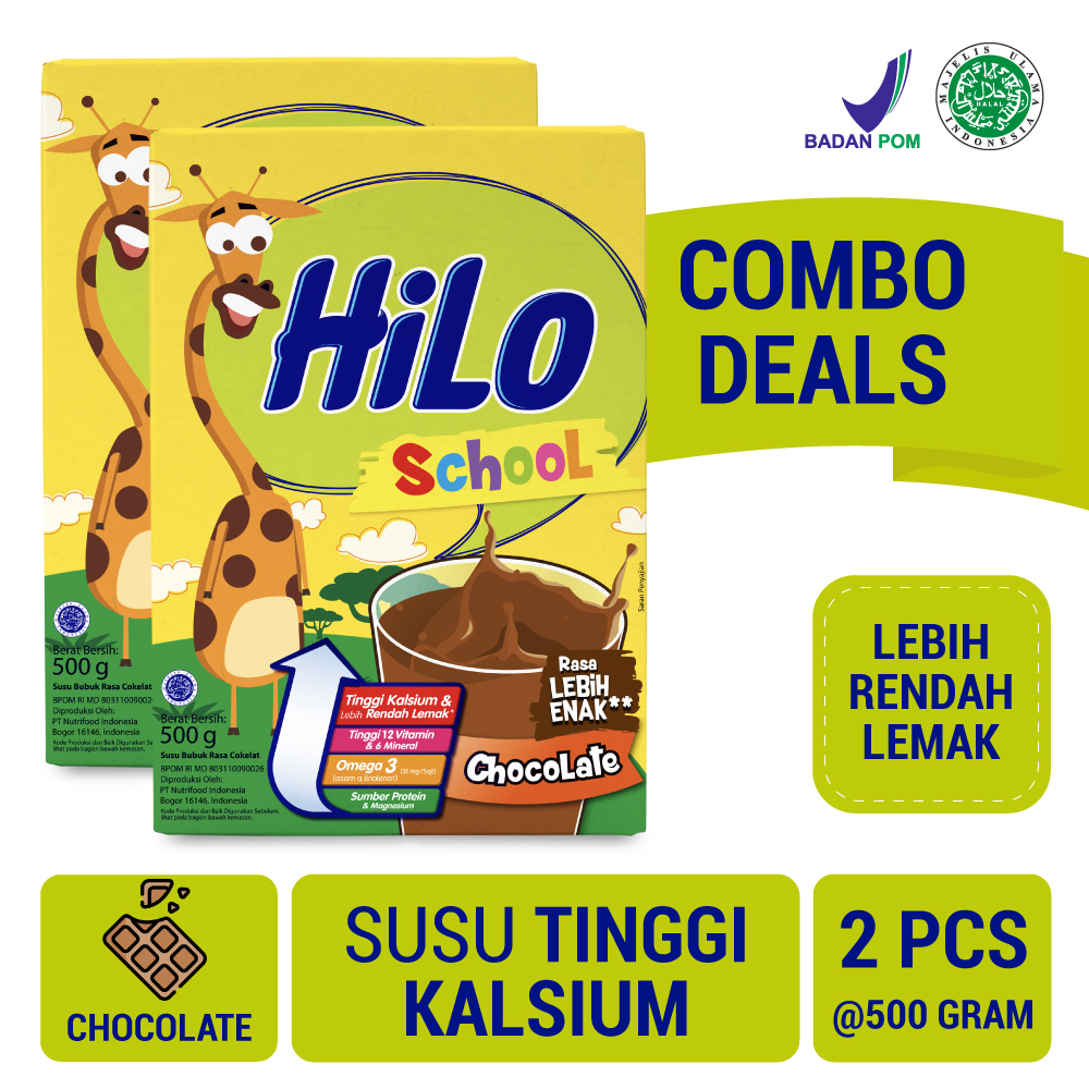 HiLo School Chocolate 500gr x2 Shopee Indonesia