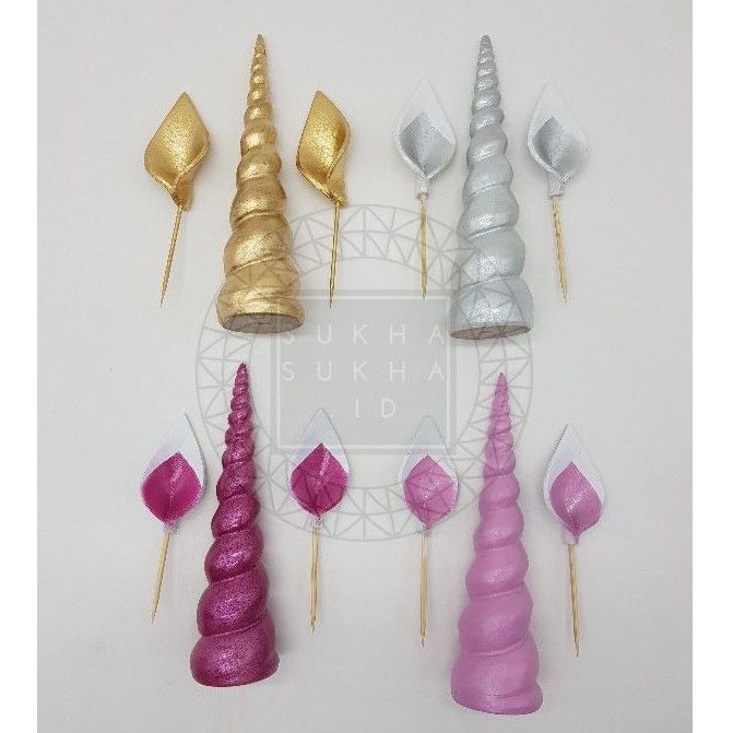 Jual Cake Topper Gypsum Tanduk Unicorn Rainbow Large Shopee Indonesia