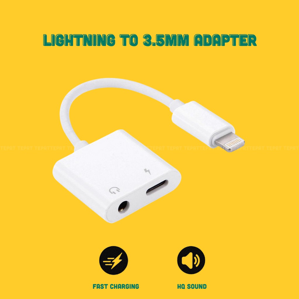 Jual ADAPTER CONVERTER IP / ADAPTOR JACK AUDIO LIGHTNING AUX 3.5MM