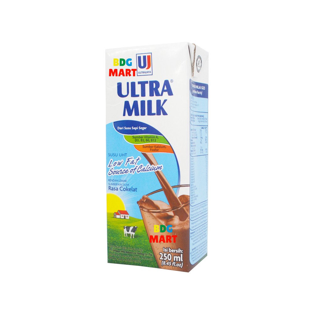Jual Eceran Ultra Milk Low Fat Coklat Susu Ultra Rendah Kalori Rasa Coklat - 250Ml | Shopee Indonesia