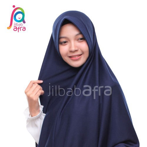 Jual Jilbab Afra Amira 16 Biru Dongker Jilbab Afra / Bergo Antem