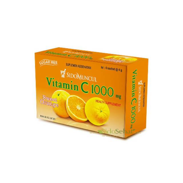 Jual Sidomuncul Vitamin C 1000mg Sweet Orange 1 box Isi 6 Sachet 4 g Shopee Indonesia