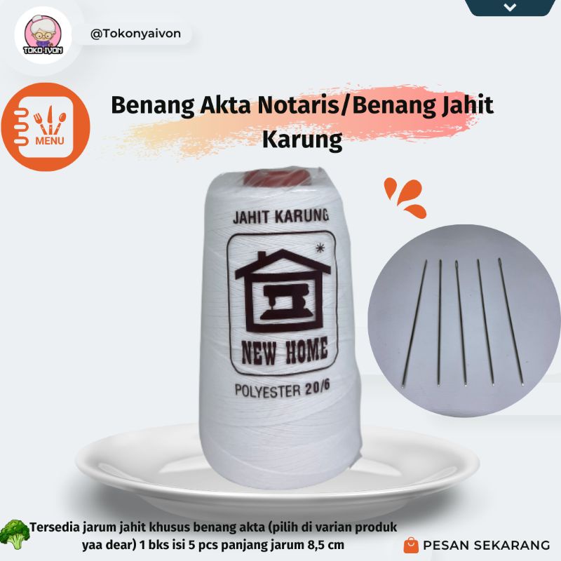 Jual Benang Jahit Karung Original / Akta Notaris Merk "NEW HOME