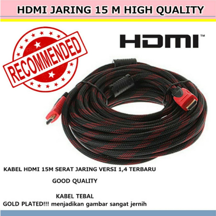 Jual Kabel hdmi to hdmi 15 meter /kabel hdmi jaring 15m / kabel hdmi