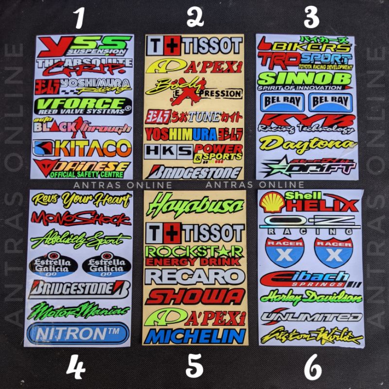 Jual stiker cutting racing sponsor moto GP sticker papanan motor helm